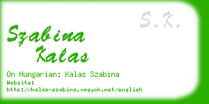 szabina kalas business card